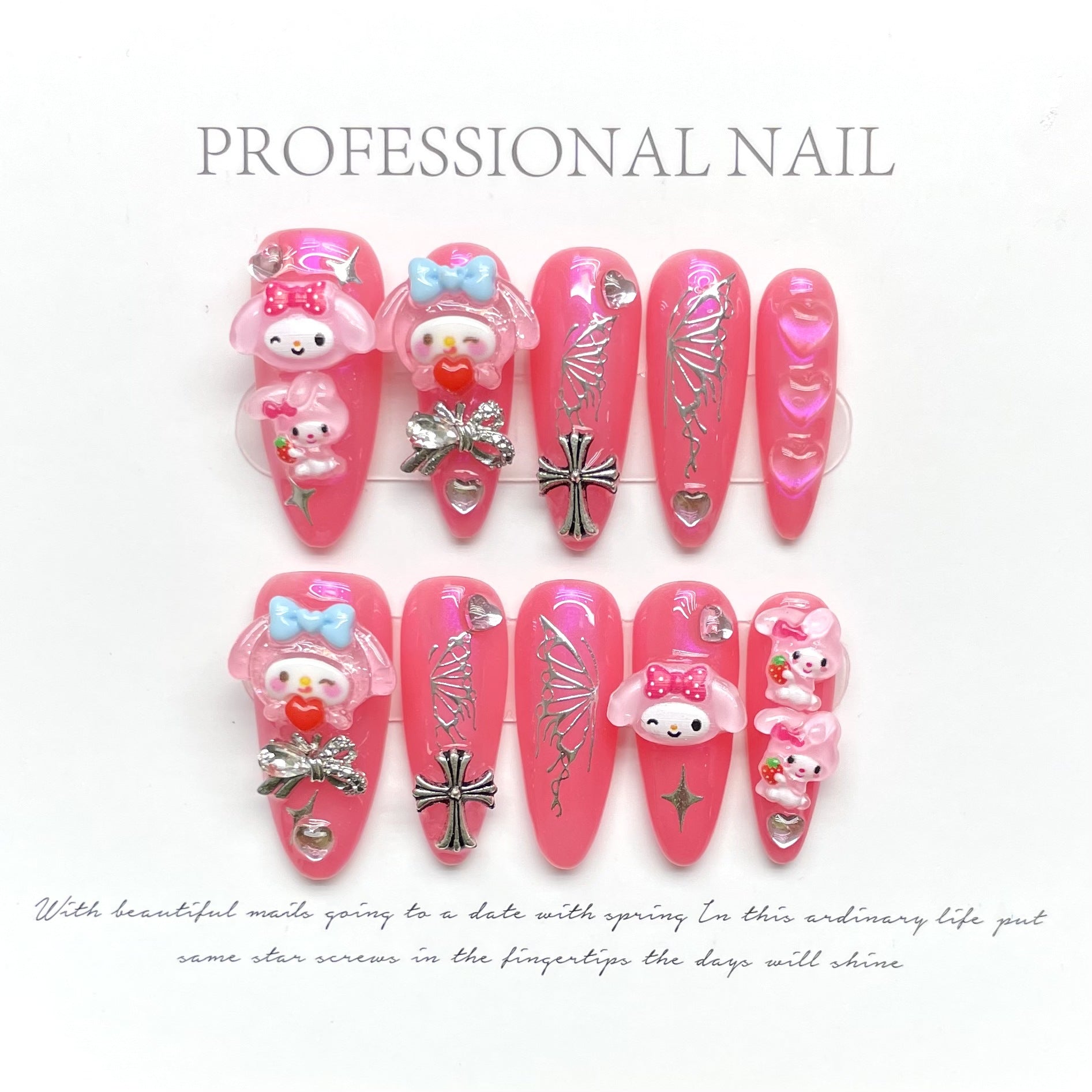 Cyberpunk Chrome Chain Press on Nail - Laura MarlaPress on Nail