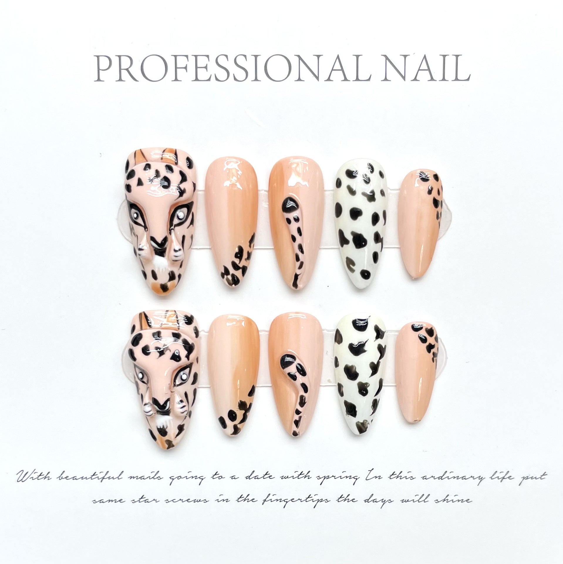 Hand-painted Leopard Press on Nail - Laura MarlaPress on Nail
