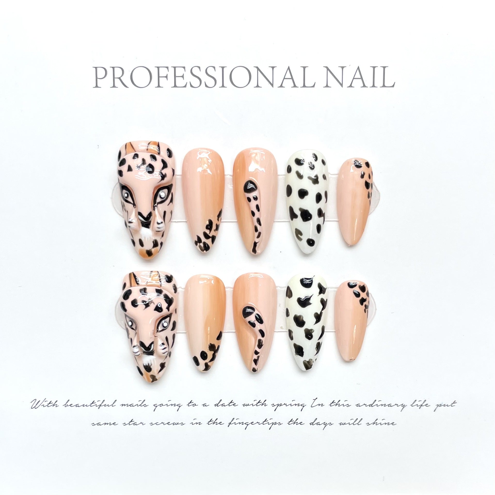 Hand-painted Leopard Press on Nail - Laura MarlaPress on Nail